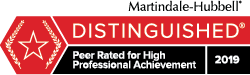 AV | Martindale-Hubbell | Preeminent | Peer Rated for High Professional Achievement | 2019
