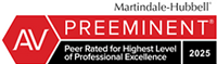 Martindale-Hubbell | AV | Preeminent | Peer Rated for Highest Level of Professional Excellence | 2025