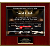 2026 Martindale-Hubbell Peer Review Rating | David R. Boldt